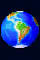 globe, view of south america