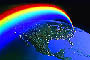 north america with rainbow