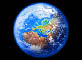earth full disk view form space, europe