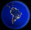 south america with city lights