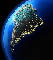 globe, south america with city lights