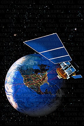 satellite and earth