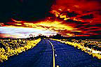road at sunset